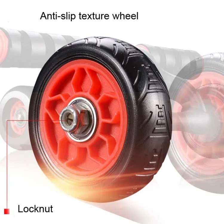 HT01 Automatic Rebound Four-Wheel Silent Abdominal Wheel Exercise Fitness Equipment, Specification:with Kneeling Pad   Brake Pads