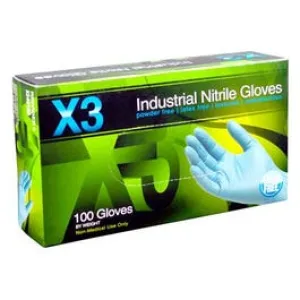 Industrial Nitrile Gloves, Powder-Free, Light Duty, Blue, Small, 100-Ct.