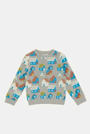 Infant Boys Grey Printed Sweatshirt