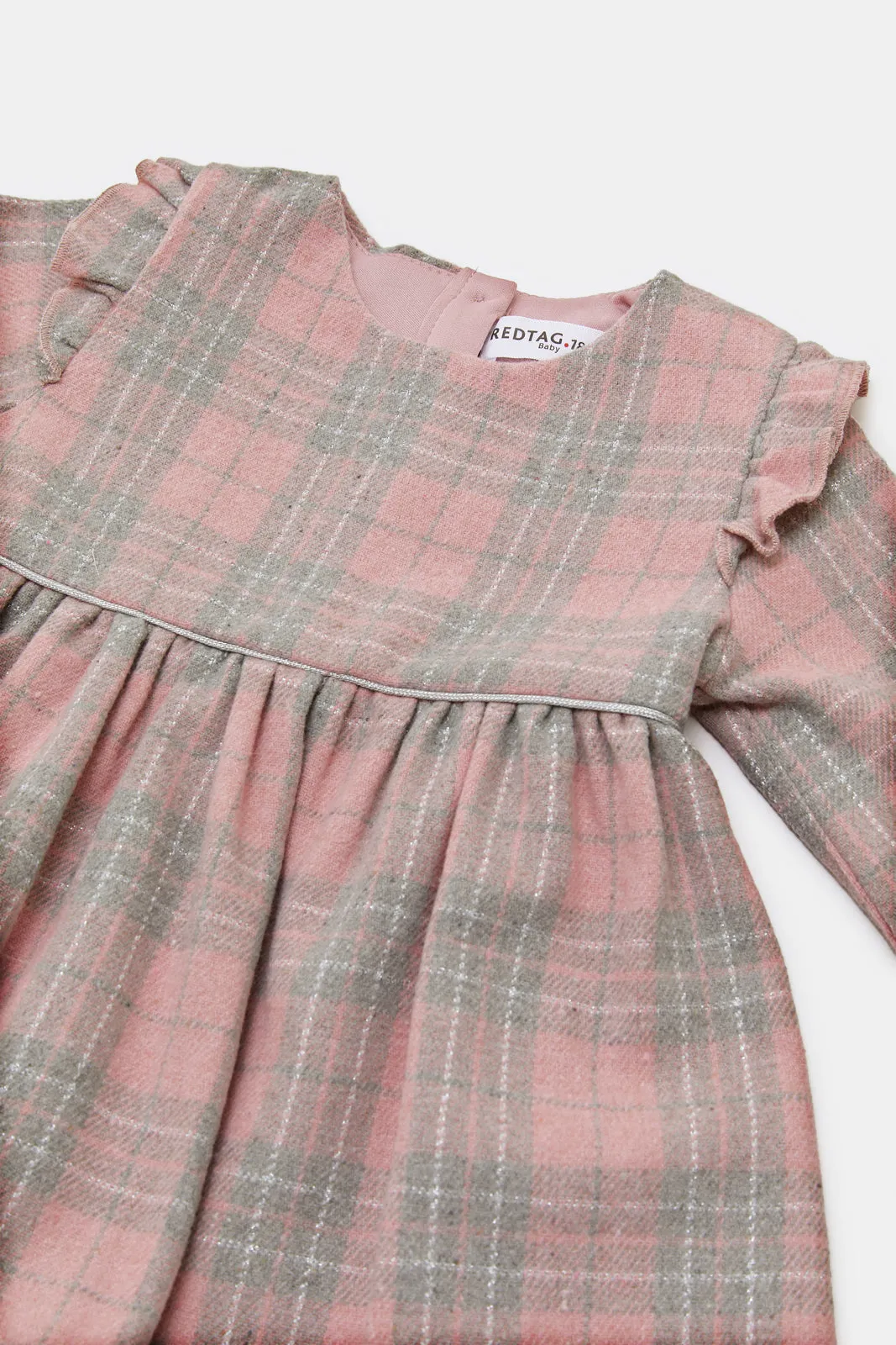 Infant Girls Pink Checkered Dress