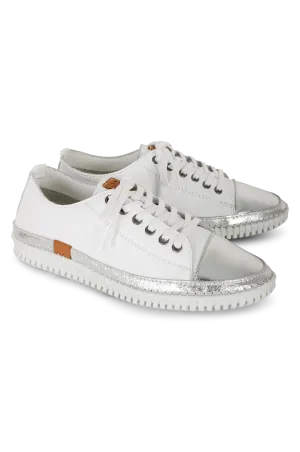 Lace up Leather Sneaker | WHITE | TRUFFLE AB