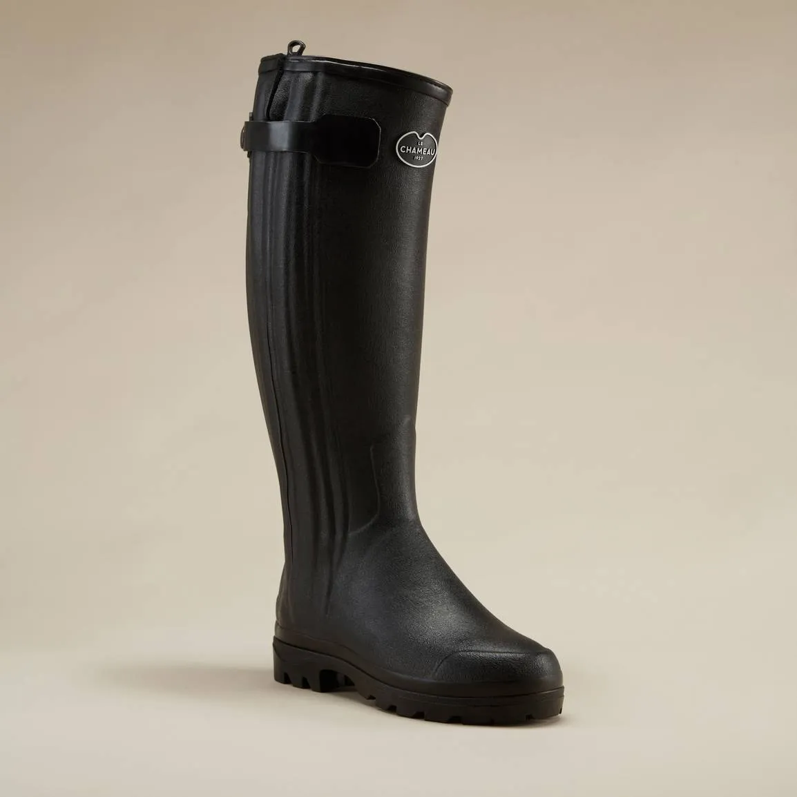 LE CHAMEAU Chasseur Boots - Ladies Leather Lined Full Zip - Black