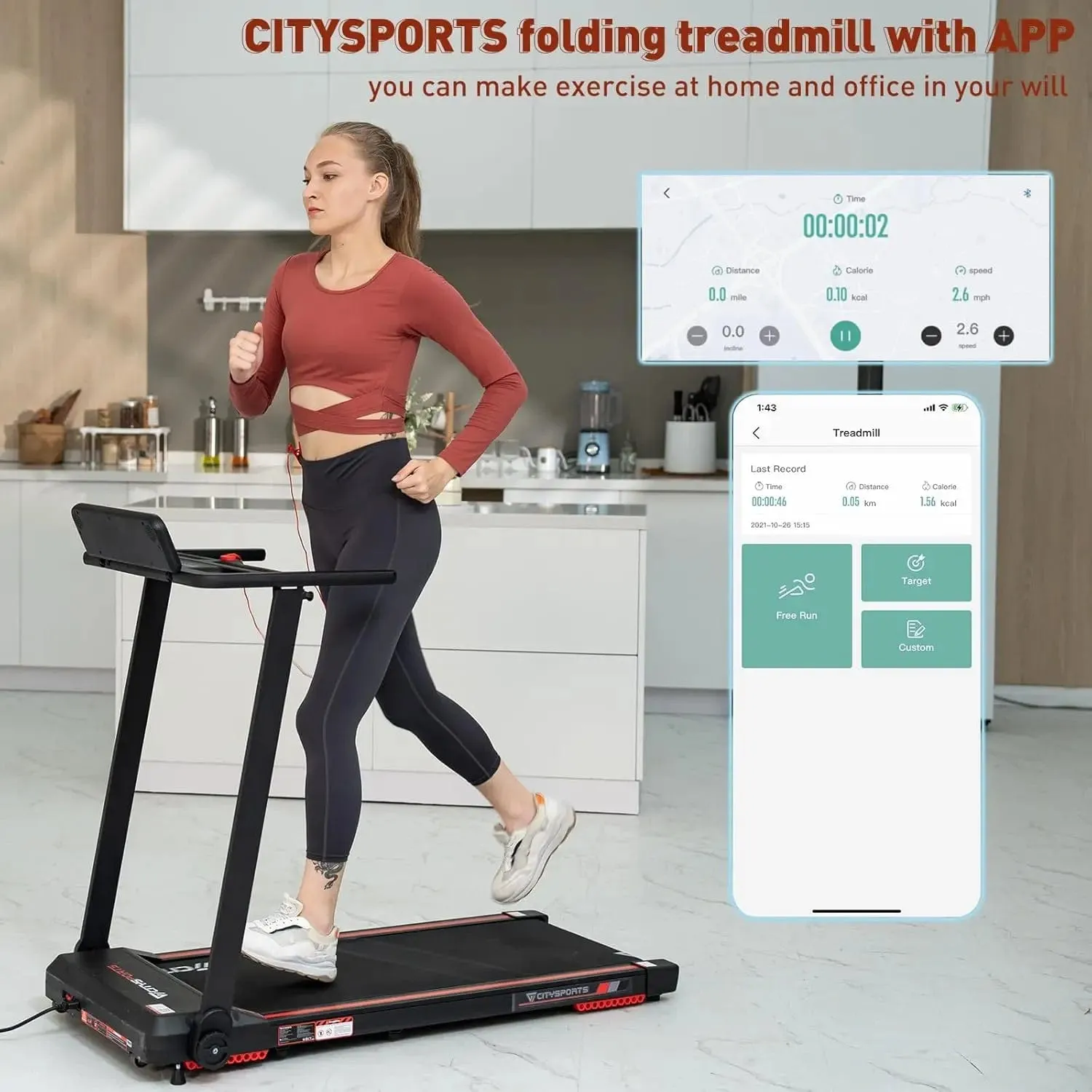 Life Fitness Premium Foldable Treadmill – Portable Home & Office Fitness Treadpad