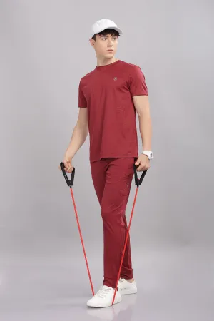 Lightweight Wrinkle Resistant Polyester Co-Ord Set for Men (Red)- Domin8