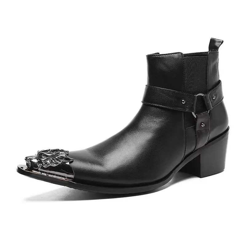 LuxeZip Genuine Leather Zipper Dress Boots