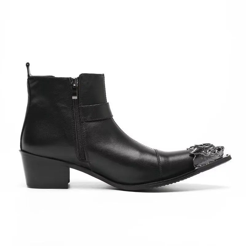 LuxeZip Genuine Leather Zipper Dress Boots