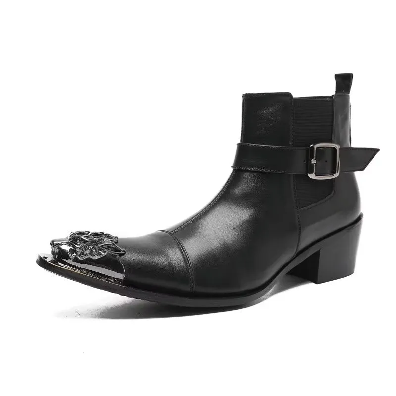 LuxeZip Genuine Leather Zipper Dress Boots