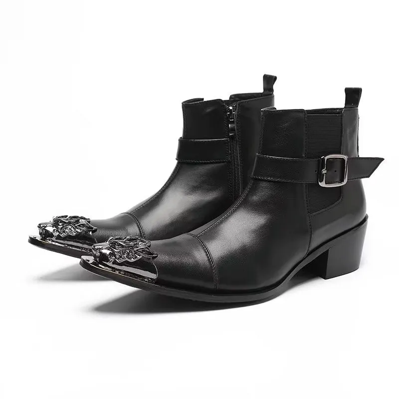 LuxeZip Genuine Leather Zipper Dress Boots