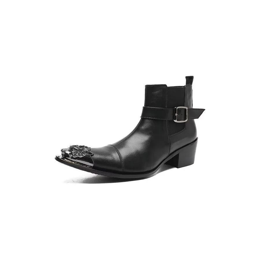 LuxeZip Genuine Leather Zipper Dress Boots