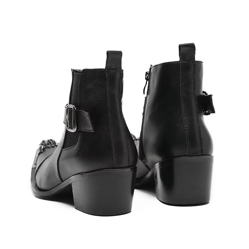 LuxeZip Genuine Leather Zipper Dress Boots