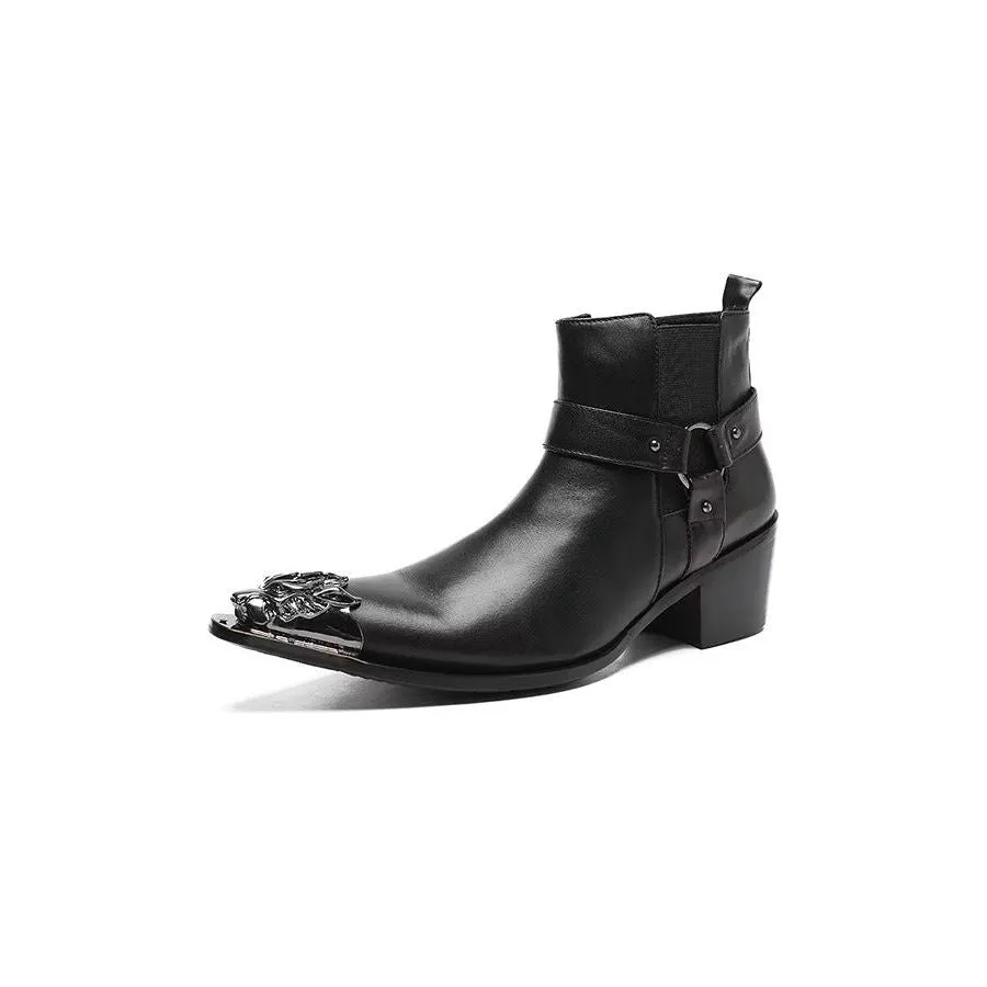 LuxeZip Genuine Leather Zipper Dress Boots