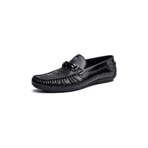 Luxury CrocTex Leather Brogue Loafers