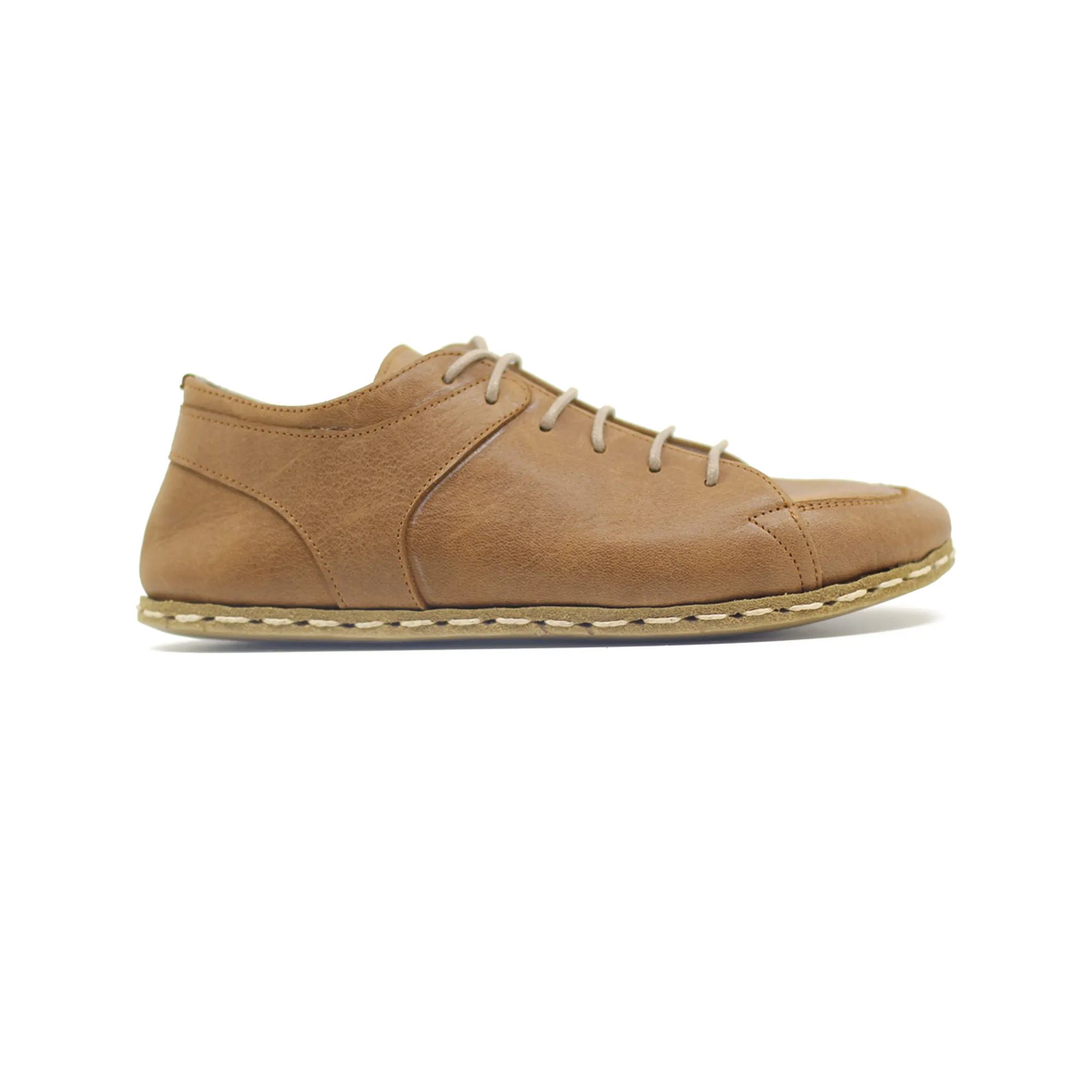 Men's Copper Rivet Earthing Leather Sneaker in Matte Brown