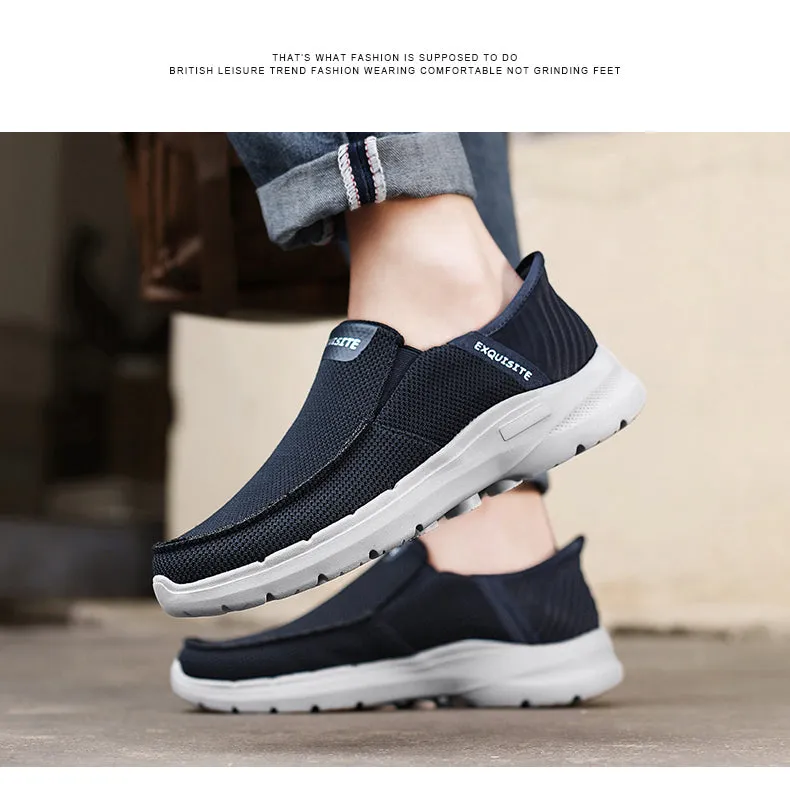 Men's Walking Shoes Slip on Loafers Lightweight Knit Comfortable  Casual Shoes