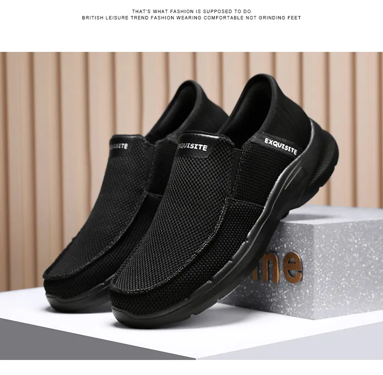 Men's Walking Shoes Slip on Loafers Lightweight Knit Comfortable  Casual Shoes