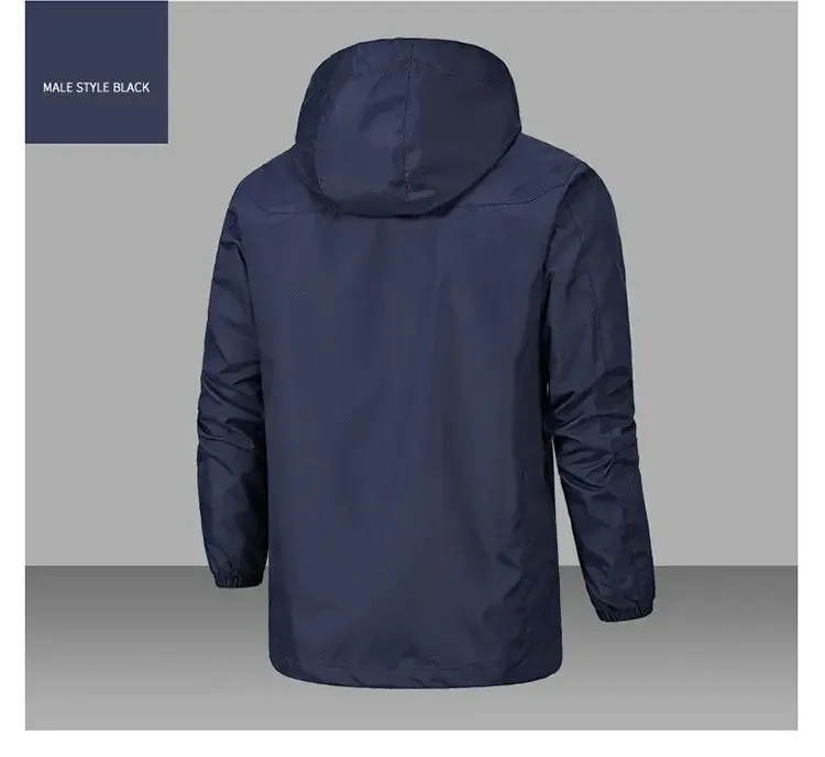 Men's Waterproof Windbreaker Solid Jacket