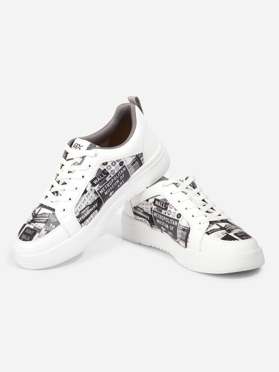 Men's White Graphic Print Sneakers IX6019