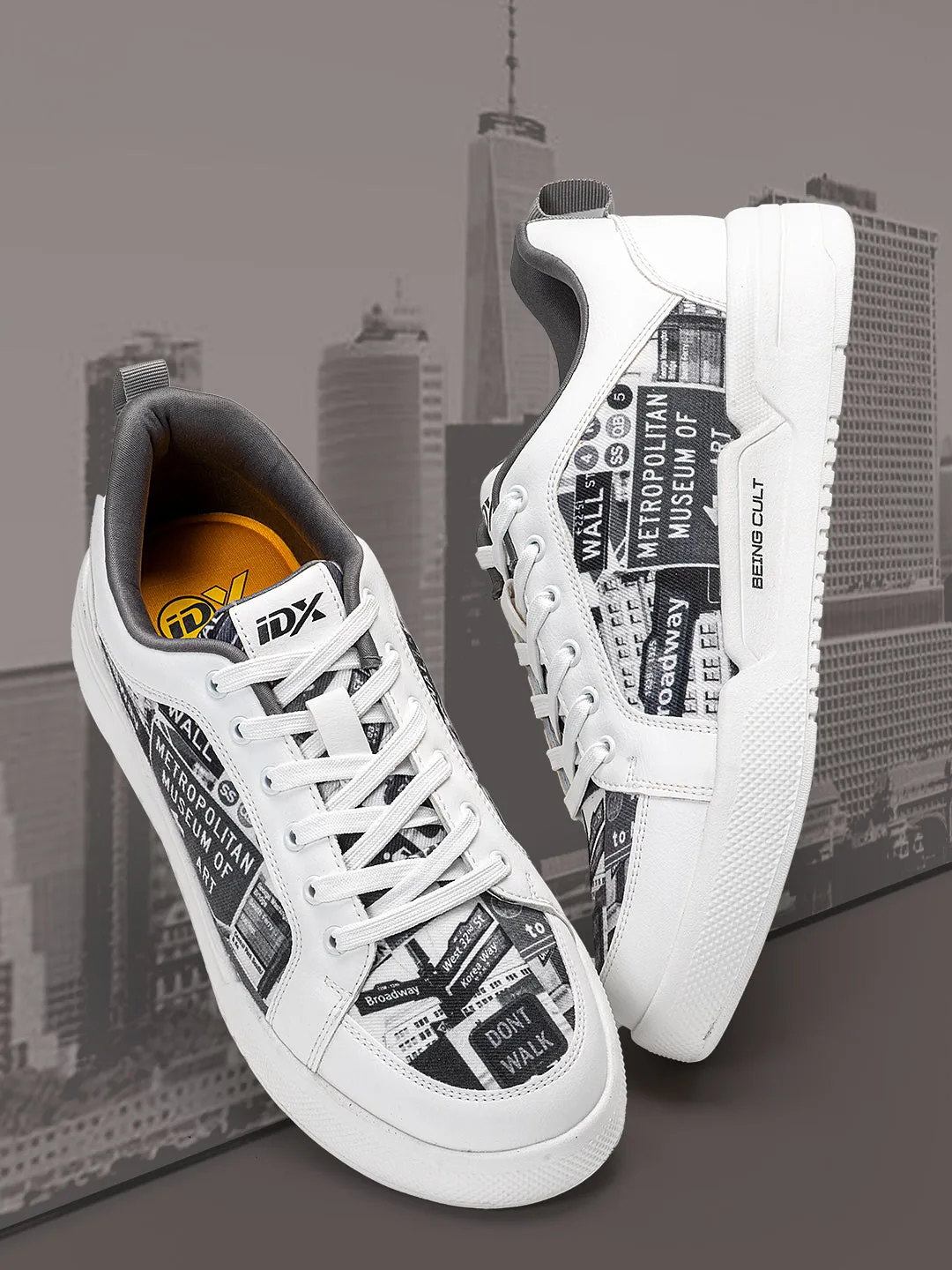 Men's White Graphic Print Sneakers IX6019