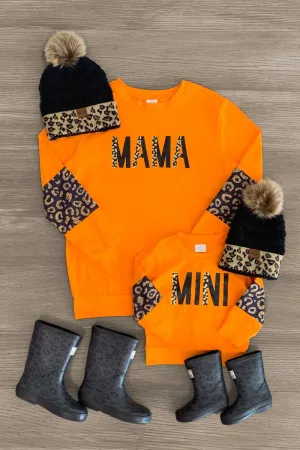 Mom & Me - "Mama & Mini" Orange Leopard Top