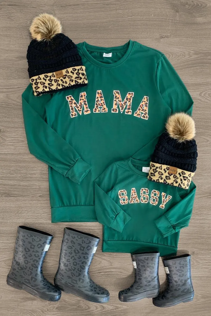 Mom & Me - "Mama & Sassy" Green Long Sleeve Top