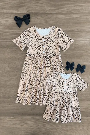 Mom & Me - Spotted Leopard Tiered Dress