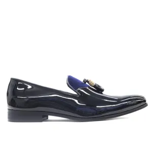 Moretti Plain Toe Slip On Shoes , M31989-NAVY