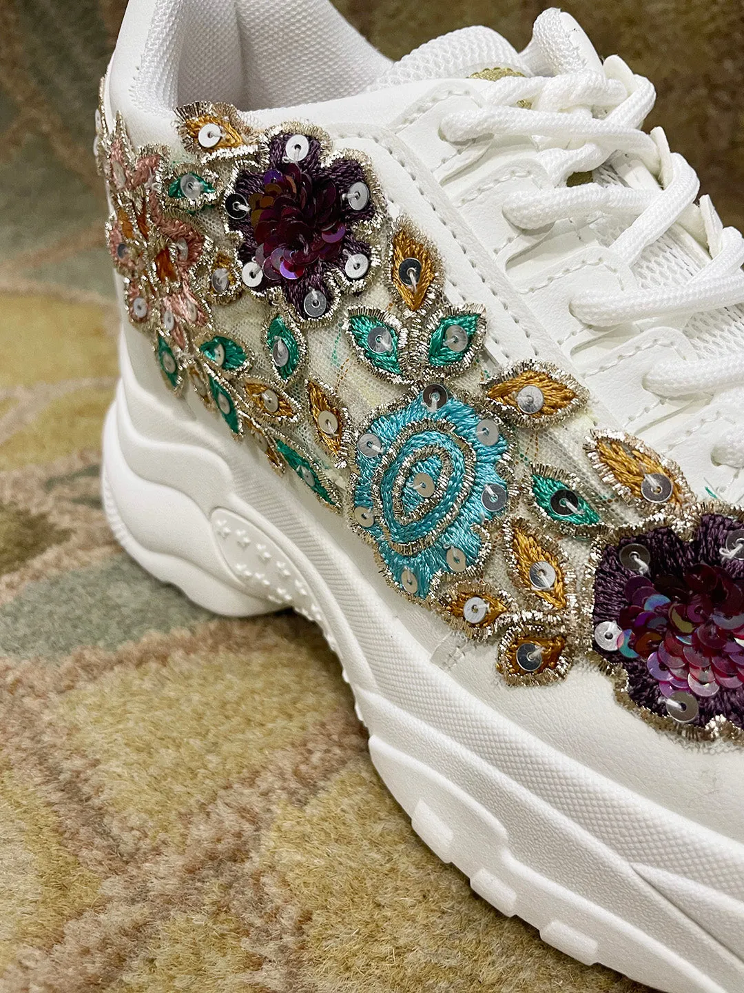 Multicolour Sequins Bridal Sneakers