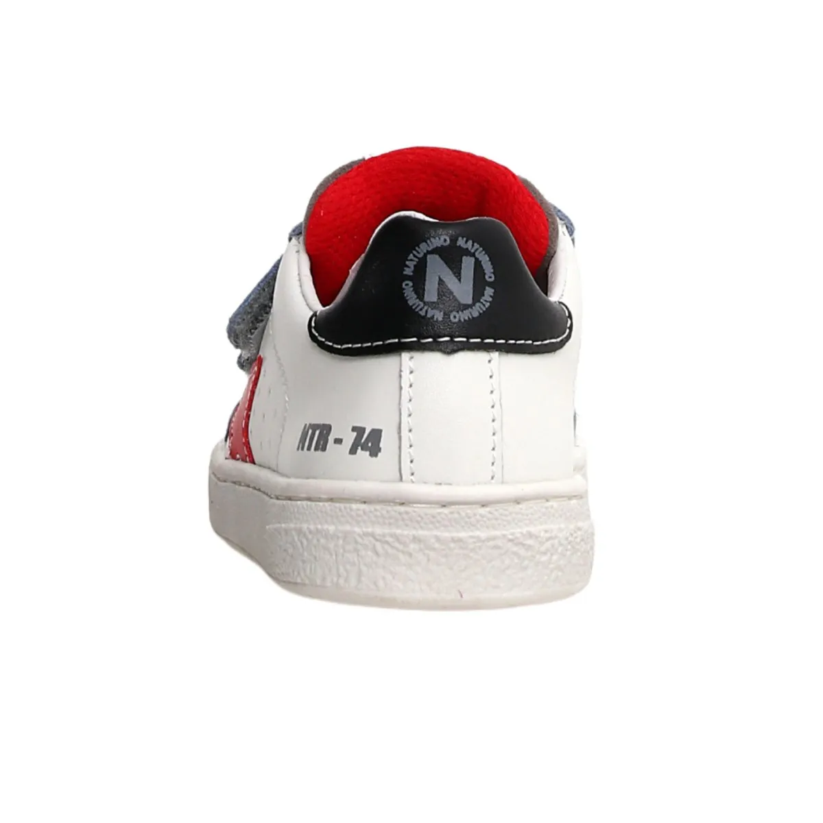 Naturino Boy's (Sizes 27-32) Pinn VL White Leather/Grey Toe/Red Star