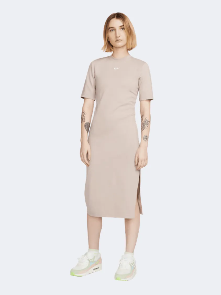 Nike Sportswear Essential Women Lifestyle Dress Taupe/White