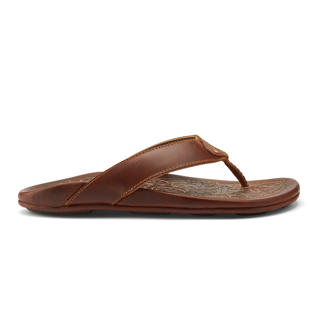 Olukai Men's Mekila Leather Sandal / Natural