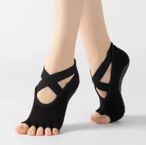 Open Individual Toe with Elastic Cross Over | Basic Black