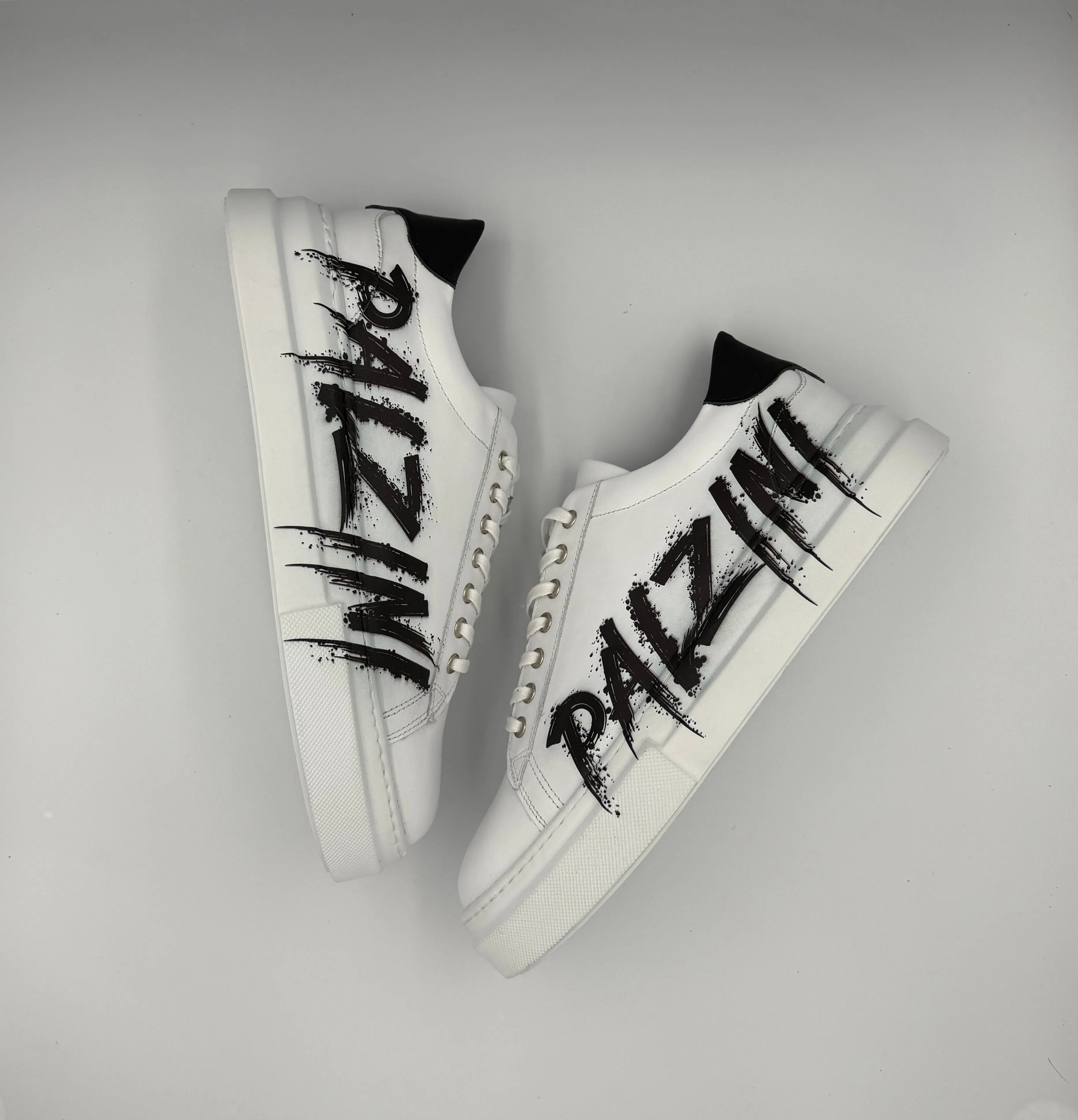 “PALZINI” LOW-TOP SNEAKERS IN WHITE LEATHER