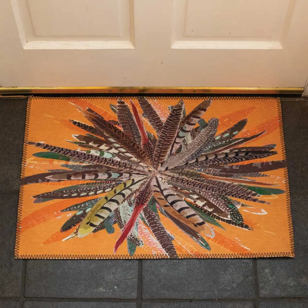 Pheasant Feather Door Mat