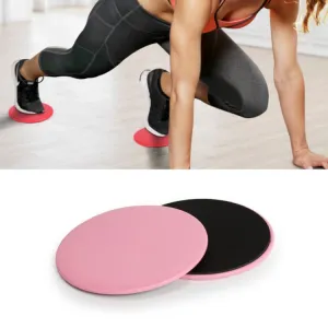 Pilates Yoga Sliding Plate Home Sports Abs Cocked Butt Fitness Foot Sliding Plate(Pink)