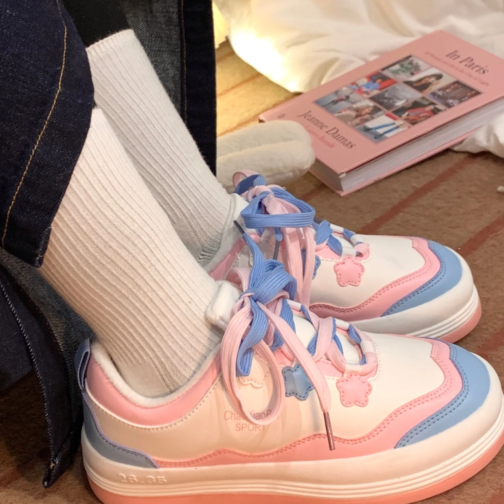 Pink casual sneakers KF82448