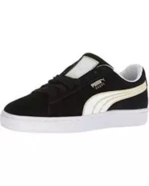 PUMA - WOMENS VARSITY BLACK SUEDE AND LEATHER SNEAKERS **FREE SHIPPING**