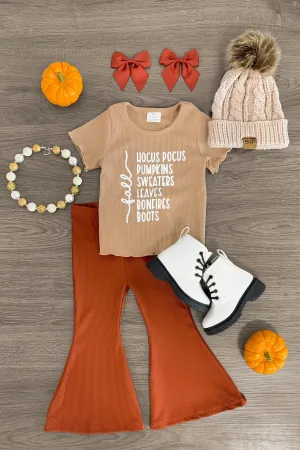 "Hocus Pocus..." Rust Flare Pant Set