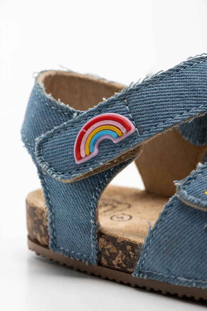 Rainbow Strap Sandal Denim