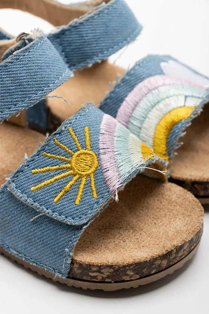 Rainbow Strap Sandal Denim