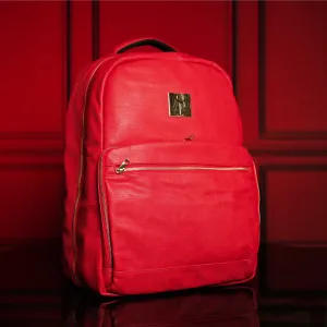 Red Tumbled Leather Daily Commuter Bag