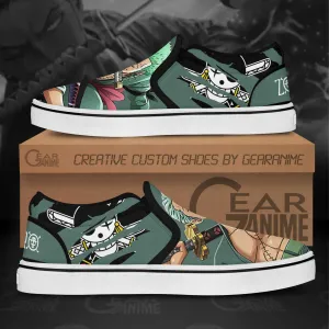 Roronoa Zoro Slip On Sneakers OP Custom Anime Shoes