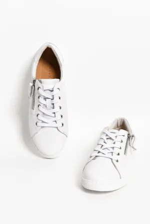 Salute White Leather Sneaker