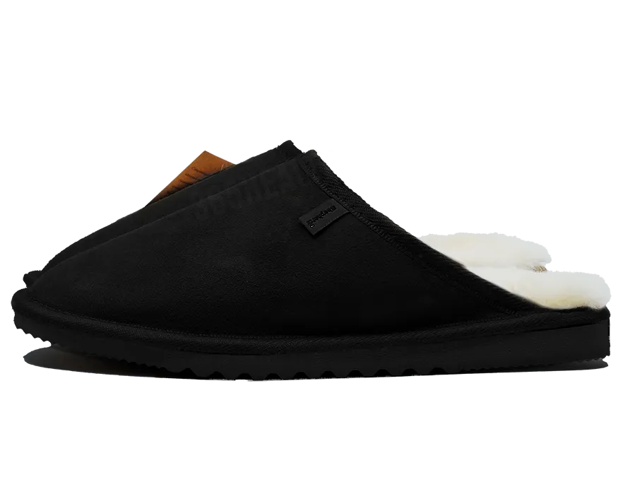 Sheepskin Wool Slippers /Black