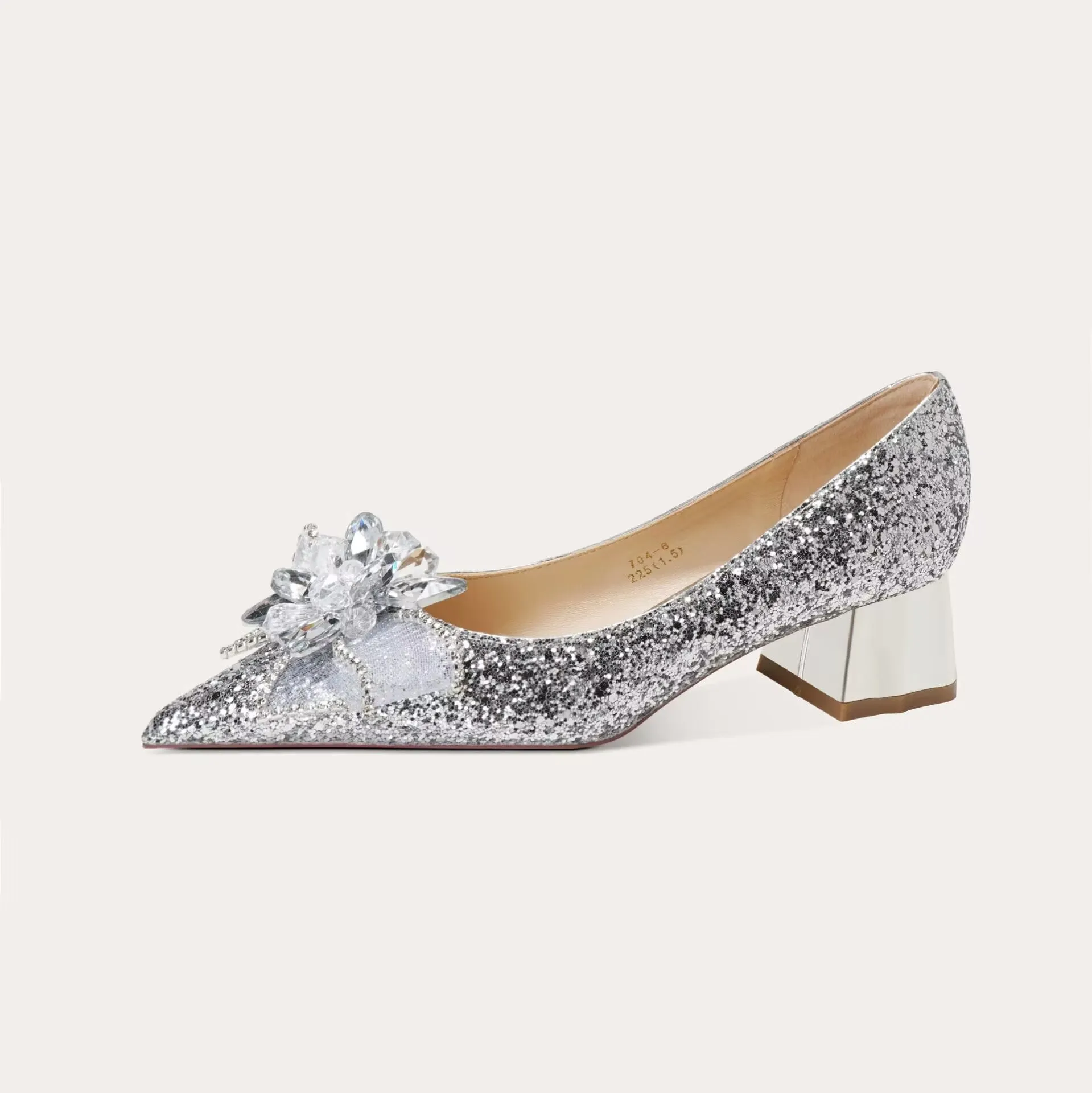 Shinny High Heels with Crystals Wedding Shoes