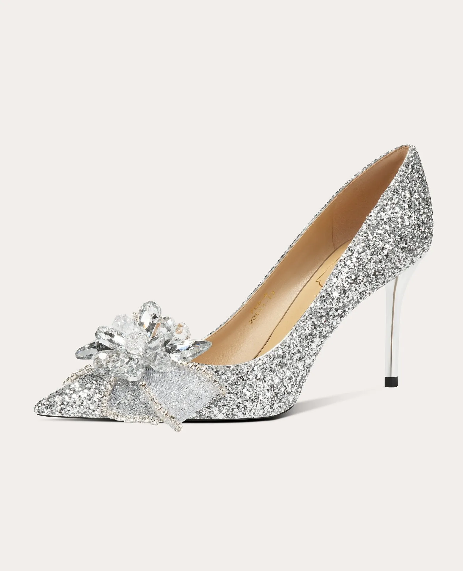 Shinny High Heels with Crystals Wedding Shoes