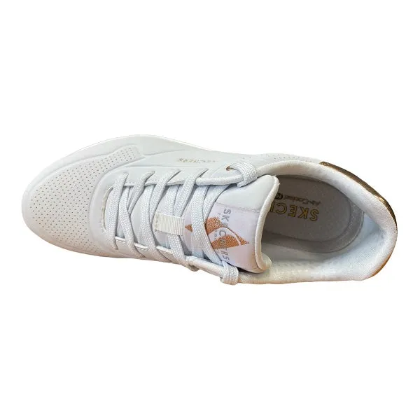 Skechers scarpa sneakers da donna Uno Golden Air 177094/WHT bianco