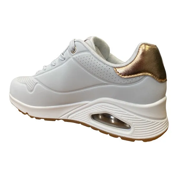 Skechers scarpa sneakers da donna Uno Golden Air 177094/WHT bianco