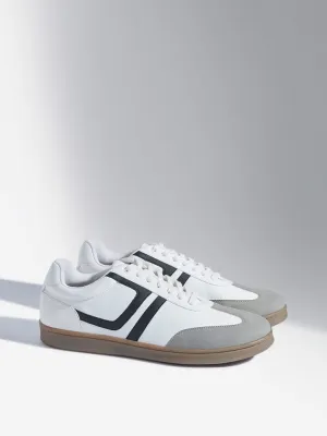 SOLEPLAY White Colour-Blocked Leather Sneakers