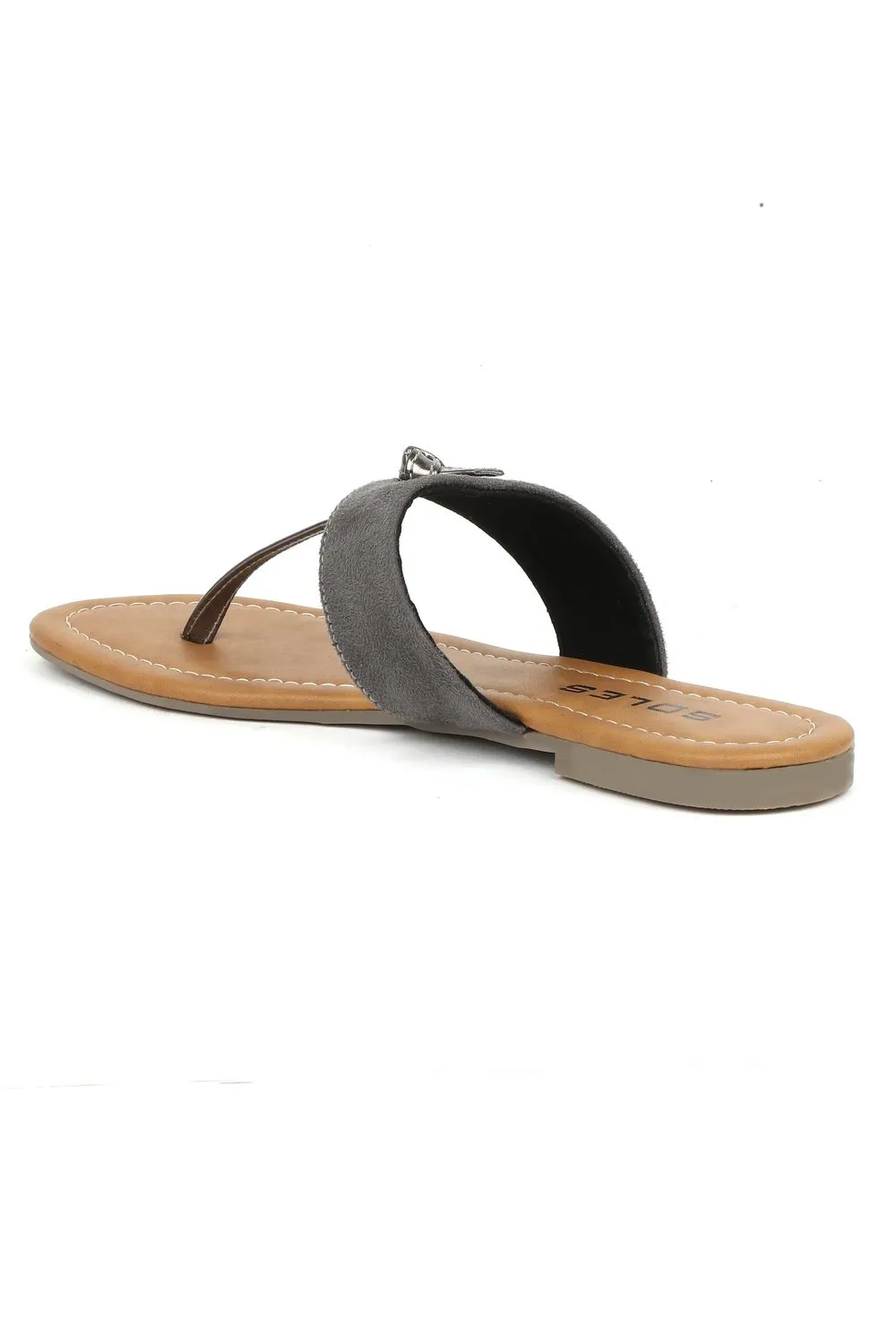 SOLES Sleek Grey Flat Sandals