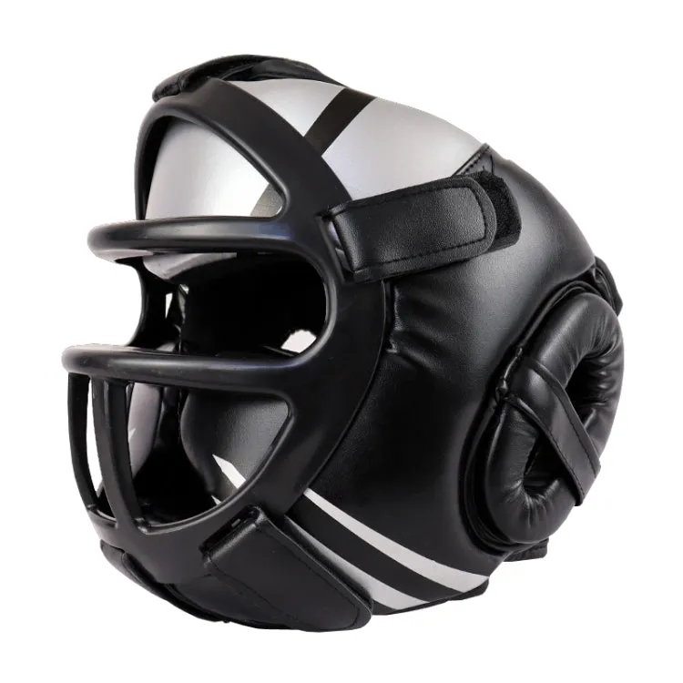 Sparring Boxing Helmet Thai Combat Competition Heads Protection Cover, Size: S(Black With Mask)